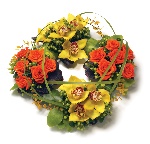 Wreath Leaf Edging  Orange and Gold